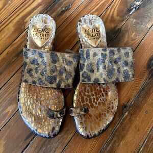 Love and Liberty Gold Animal Print Sandals Size 40 (10)